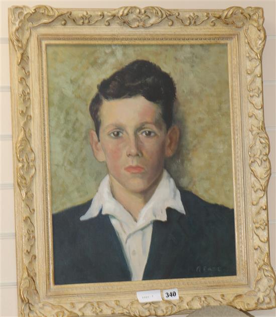 A. Eadie, oil on canvas, portrait of a young man, 49 x 39cm